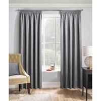 Enhanced Living Matrix Grey/Silver - Thermal, Blockout, Tape Top, Readymade Curtains with Embossed Texture (Grey/Silver, Width - 66" (168cm) x Drop - 72" (183cm))