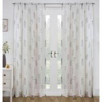 Bracken Grey Panel Net/Voile Slot Top - 140x122