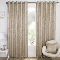 Enhanced Living Halo Metallic Look Eyelet Curtains Natural Gold 168 W x 137 D cm