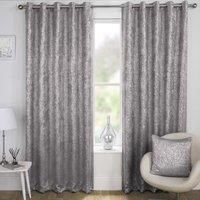 Grey / Silver Halo Metallic Shimmer Thermal Blockout Woven Lined Eyelet Ring Top