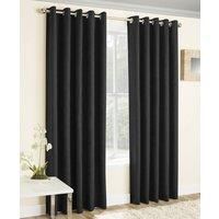 Enhanced Living Vogue Black, Eyelet Curtain, Eyelet, Thermal, Blockout Curtain (Width - 46" (117cm) x Drop - 90" (229cm))