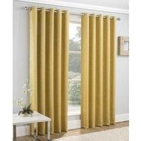 Enhanced Living Vogue Ochre, Lined Eyelet Curtain, Ring Top, Thermal, Blockout Curtain (Width - 66" (168cm) x Drop - 54" (137cm))