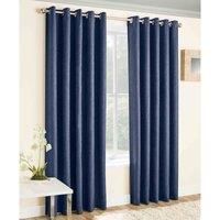 Enhanced Living - Vogue Navy/Blue, Eyelet Curtain, Dimout, Thermal, Blockout Curtain (Width - 66" (168cm) x Drop - 90" (229cm))