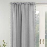 Tahiti Slot Top Ready Made Single Voile Curtain Grey