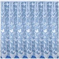 White Net Curtains Butterfly Ready to Hang Pre-Cut Voile Sheer Curtain Panels