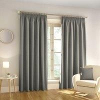 Enhanced Living Harvard - 100% Blackout Readymade Curtains, Tape Top Curtain (Grey, Width - 66" (168cm) x Drop - 54" (137cm))