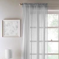 Tyrone Textiles EDEN Slot Top Rod Pocket Voile Panel Linen Look made from 100% Recycled Polyester Eco Friendly (Silver Grey, 140cm Wide x 122cm Drop)