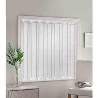 Parma - Plain Textured, Vertical Louvre Style Window Blind, Pleated Lace Panel Curtain, with café curtain style top in White (Width - 72" (183cm) x Drop - 48" (122cm))