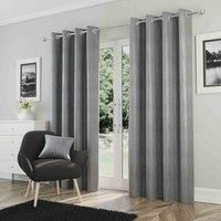 Enhanced Living Goodwood Silver Thermal Blockout Eyelet Curtains - 66 x 54 inch (168 x 137cm) - Energy Saving & Noise Reducing Curtains for Living Room & Bedroom