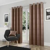 Goodwood Embossed Wave Thermal Blockout Eyelet Ring Top Header Curtains Pair