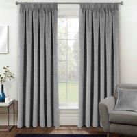Enhanced Living Grey Velvet, Supersoft, 100% Blackout, Thermal Pair Of Curtains With Tape Top 66 X 54 Inch (168X137Cm)