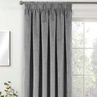 Oxford Soft Velvet Blackout Woven Tape Top Pencil Pleat Curtains Pair Polyester
