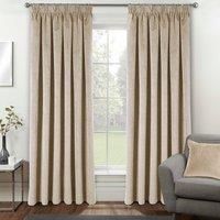 Enhanced Living Cream Velvet Supersoft 100 Blackout Thermal Pair Of Curtains With Tape Top 66 X 90 Inch 168X229Cm