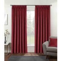 Enhanced Living Red Velvet, Supersoft, 100% Blackout, Thermal Pair Of Curtains With Tape Top 66 X 90 Inch (168X229Cm)