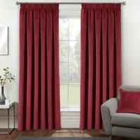 Enhanced Living Red Velvet, Supersoft, 100% Blackout, Thermal Pair Of Curtains With Tape Top 66 X 90 Inch (168X229Cm)