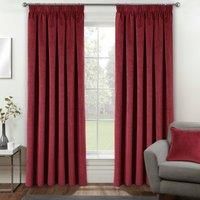 Enhanced Living Red Velvet, Supersoft, 100% Blackout, Thermal Pair Of Curtains With Tape Top 46 X 72 Inch (117X183Cm)