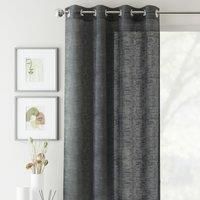 Crete Ready Made Single Voile Curtain Charcoal