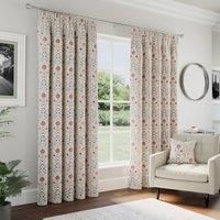 Enhanced Living Cotswold Pencil Pleat 100% Blackout Curtains for Bedroom - 65 x 90 inch (165x229cm) - Thermal Curtains for Living Room - Floral Red Bedroom Decor Window Treatments