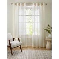 Andorra Textured Fabric Header Voile Panels - Pair