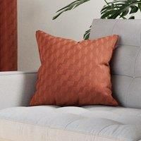 Tokyo Geometric Embossed Filled Cushion 43cm x 43cm Orange