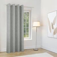 Knightsbridge Thermal Chenille Blackout Ready Made Eyelet Door Curtain 66 x 84 Grey