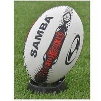 Samba 2021 Rugby Ball White/Red/Black - size 5