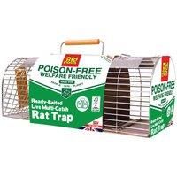 The Big Cheese Ready-Baited Multi-Catch Rat Cage Trap, Poison-Free, Welfare Friendly, British Grain, Safe Around Children and Pets, Monitor Infestations, Good Quality, Self-Setting