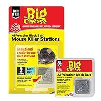 The Big Cheese All-Weather Block Bait Mouse Killer Stations, Twin Pack