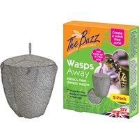 Zero In Wasp-Free Zone Wasp Nest Decoys - Twinpack Poison-Free Visual Wasp Repellent Pet and Child Safe