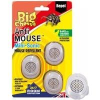 The Big Cheese STV728 Sonic Repeller (Humane Rodent Pest Deterrent to Repel Rats and Mice from the Home, Covers Upto 37 sq m), Pack of 3, Clear