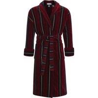 Bown of London Marchand Egyptian Cotton Velour Dressing Gown - Wine/Navy/Gold