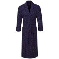 Bown of London Mens Pacific Polka Dot Lightweight Dressing Gown - Navy