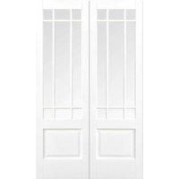 Downham Internal Glazed Primed White 9 Lite Pair Doors - 1168 x 1981mm