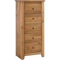 Havana Solid Waxed Pine Bedroom Furniture - 5 Drawer Chest