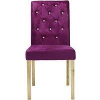 LPD Set Of 2 Paris Velvet Diamante Dining Chairs Purple