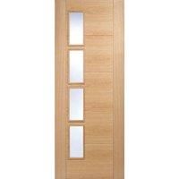 LPD Doors Vancouver 4L Offset Pre-finished Oak Doors 726 X 2040, Brown