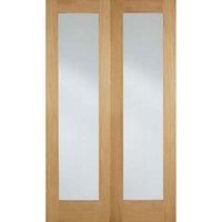 Pattern 20 Internal Glazed Unfinished Oak 1 Lite Pair Doors - 1168 x 1981mm