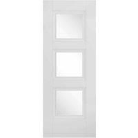 LPD (W) 30 inch White Amsterdam Glazed 3L Internal Door