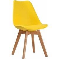 2X LOUVRE DINING CHAIR SOFT PADDED SEAT RETRO WOODEN LEGS KITCHEN OFFICE LOUNGE