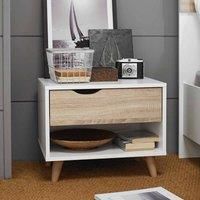 LPD Stockholm White & Oak Scandinavian Style Bedroom Range - Beds Chest Bedside