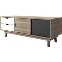 LPD Scandi Retro Living Room Furniture Sideboard Desk Table  Oak & White or Grey