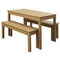 LPD Furniture Table, Space Save, Stow Away Dining Set, Oak Effect, One Size