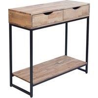 Mirelle Solid Oak Tables - Black or Gold Metal Frame - Coffee, Console, Nest