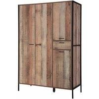 Hoxton Urban Rustic Bedroom Furniture Metal Frames - Bedside, Drawers, Wardrobe