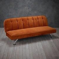 LPD Brighton Velvet Vintage Style Sofa Bed - Green Grey Orange Pink