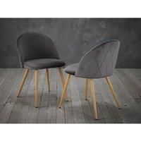 LPD Venice Velvet Dining Chairs & Marble Effect Tables (Grey, Chairs)