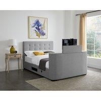LPD Furniture Mayfair Grey Fabric TV Bed 4F6 Double 5FT King Size