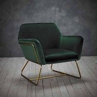 Charles Velvet Accent Chair for Bedroom with Gold Metal Legs, Leisure Armchair for Living Room/Cafe/Vanit (Racing Green)