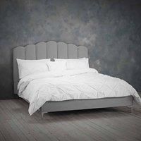 LPD Willow Silver Velvet Bed Frame, King Size