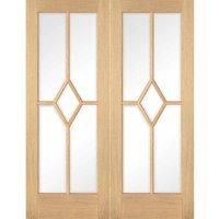 LPD (W) 60 inch Oak Reims Glazed Pair